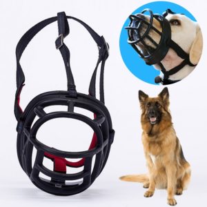 Dog Muzzle Prevent Biting Chewing and Barking Allows Drinking and Panting, Size: 11.2*10.7*14.3cm(Black) (OEM)