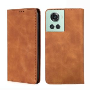 For OnePlus ACE/10R Skin Feel Magnetic Horizontal Flip Leather Phone Case(Light Brown) (OEM)