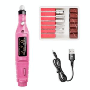 Mini Electrical Nail Grinding Machine USB Portable Electrical Grinder Set(USB Pink) (OEM)