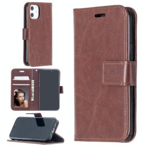 For iPhone 12 mini Crazy Horse Texture Horizontal Flip Leather Case with Holder & Card Slots & Wallet & Photo Frame(Brown) (OEM)