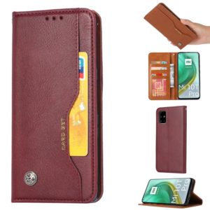 For Xiaomi Mi 10T / Mi 10T Pro Knead Skin Texture Horizontal Flip Leather Case with Photo Frame & Holder & Card Slots & Wallet(Wine Red) (OEM)