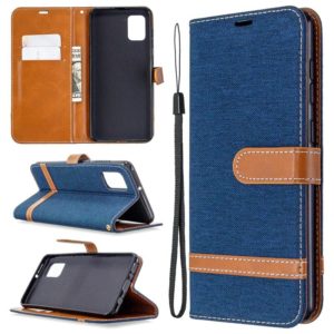 For Samsung Galaxy A31 Denim Texture Horizontal Flip Leather Case with Holder & Card Slots & Wallet & Lanyard(Navy Blue) (OEM)