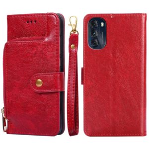For Motorola Moto G 5G 2022 Zipper Bag PU + TPU Horizontal Flip Leather Case(Red) (OEM)