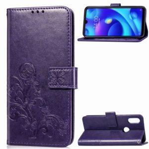 Lucky Clover Pressed Flowers Pattern Leather Case for Xiaomi Play, with Holder & Card Slots & Wallet & Hand Strap (Purple) (OEM)