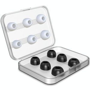 12 PCS Wireless Earphone Replaceable Silicone + Memory Foam Ear Cap Earplugs for AirPods Pro, with Storage Box(White + Black) (OEM)