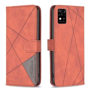For ZTE Blade A31 BF05 Magnetic Buckle Rhombus Texture Leather Phone Case(Brown) (OEM)