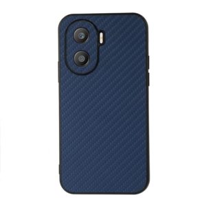 For Honor X40i Accurate Hole Carbon Fiber Texture PU Phone Case(Blue) (OEM)