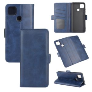 For Xiaomi Redmi 9C Dual-side Magnetic Buckle Horizontal Flip Leather Case with Holder & Card Slots & Wallet(Dark Blue) (OEM)
