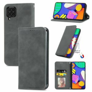 For Samsung Galaxy F62 Retro Skin Feel Business Magnetic Horizontal Flip Leather Case With Holder & Card Slots & Wallet & Photo Frame(Grey) (OEM)