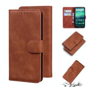 For Nokia 1.3 Skin Feel Pure Color Flip Leather Phone Case(Brown) (OEM)