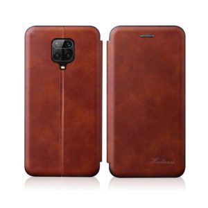 For Xiaomi Redmi Note 9 Pro / Note 9S / Note 9 Pro Max Integrated Electricity Pressing Retro Texture Magnetic TPU+PU Leather Case with Card Slot & Holder(Brown) (OEM)