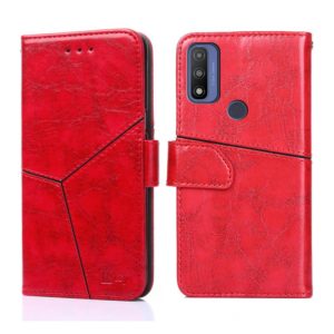 For Motorola Moto G Pure Geometric Stitching Horizontal Flip Leather Phone Case(Red) (OEM)