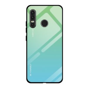 For Huawei P30 Lite Gradient Color Glass Case(Sky Blue) (OEM)
