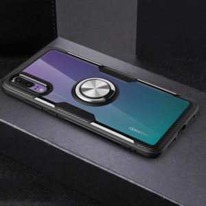 Scratchproof TPU + Acrylic Ring Bracket Protective Case For Huawei P20(Silver) (OEM)
