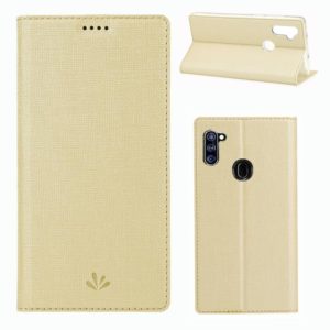 For Samsung Galaxy A11 / M11(International Version) ViLi Shockproof TPU + PU Horizontal Flip Protective Case with Card Slot & Holder(Gold) (ViLi) (OEM)