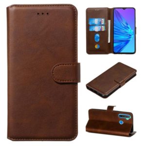 For OPPO Realme 5 Classic Calf Texture Horizontal Flip PU Leather Case, with Holder & Card Slots & Wallet(Brown) (OEM)