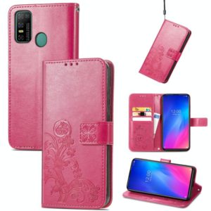 For Doogee N30 Four-leaf Clasp Embossed Buckle Mobile Phone Protection Leather Case(Magenta) (OEM)