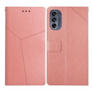 For Motorola Moto G62 5G Y Stitching Horizontal Flip Leather Phone Case(Rose Gold) (OEM)