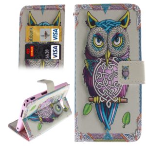 Cartoon Owl Pattern Double Print Horizontal Flip Leather Case with Holder & Card Slots & Wallet for Sony Xperia M2 (OEM)