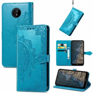 For Nokia C20 Mandala Embossing Pattern Horizontal Flip Leather Case with Holder & Card Slots & Wallet & Lanyard(Blue) (OEM)