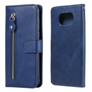 For Xiaomi Poco X3 NFC Fashion Calf Texture Zipper Horizontal Flip Leather Case with Stand & Card Slots & Wallet Function(Blue) (OEM)