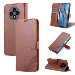 For U-Magic Enjoy 50 Plus AZNS Sheepskin Texture Flip Leather Phone Case(Brown) (AZNS) (OEM)