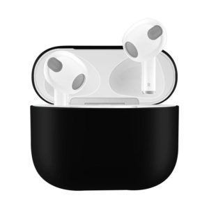 Solid Color Silicone Earphone Protective Case for AirPods 3(Black) (OEM)