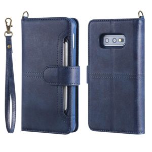 For Galaxy S10e Multifunctional Detachable Magnetic Horizontal Flip Leather Case with Card Slots & Holder & Wallet & Photo Frame(Blue) (OEM)