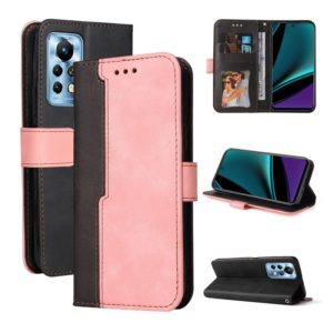 For Infinix Note 11 Pro Stitching-Color Horizontal Flip Leather Case(Pink) (OEM)