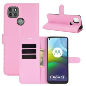 For Motorola Moto G9 Power Litchi Texture Horizontal Flip Protective Case with Holder & Card Slots & Wallet(Pink) (OEM)
