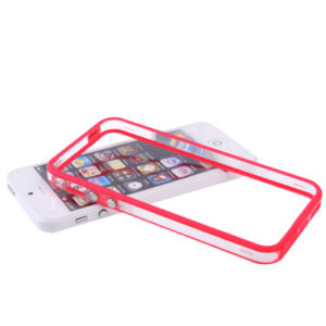 Διαφανές πλαστική θήκη πλαίσιου με κουμπιά για iPhone 5 (Κόκκινο) (OEM)