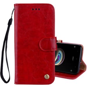 For Xiaomi Redmi 5A Business Style Oil Wax Texture Horizontal Flip Leather Case with Holder & Card Slots & Wallet & Lanyard(Red) (OEM)