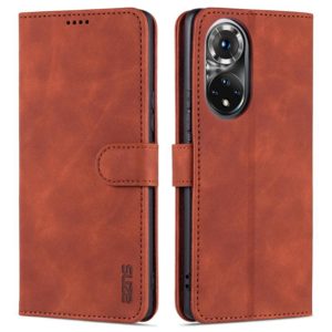 For Honor 50 Pro AZNS Skin Feel Calf Texture Horizontal Flip Leather Case with Card Slots & Holder & Wallet(Brown) (AZNS) (OEM)