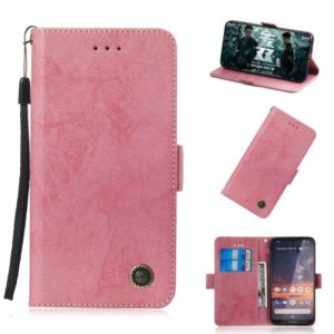 For Nokia 3.2 Retro Horizontal Flip PU Leather Case with Card Slots & Holder(Pink) (OEM)