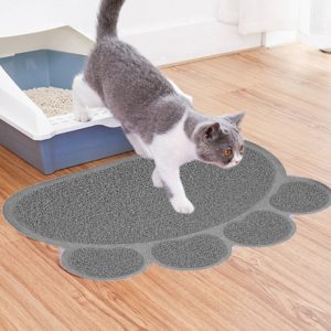 PVC Claw Shaped Cat Litter Mat Pet Placemat Anti-skid Floor Mat Pet Supplies(Gray) (OEM)