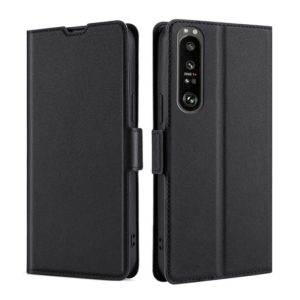 For Sony Xperia 1 III Ultra-thin Voltage Side Buckle PU + TPU Horizontal Flip Leather Case with Holder & Card Slot(Black) (OEM)