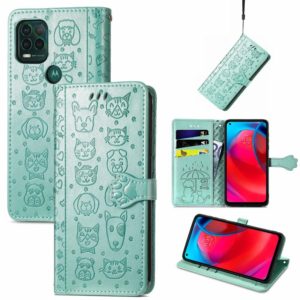 For Motorola MOTO G Stylus 5G Cute Cat and Dog Embossed Horizontal Flip Leather Case with Holder & Card Slots & Wallet & Lanyard(Green) (OEM)