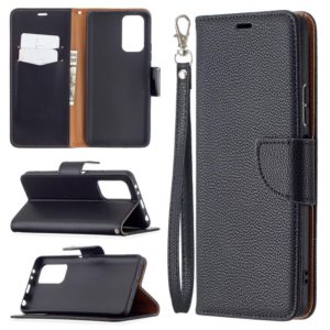 For Xiaomi Redmi Note 10 Pro Litchi Texture Pure Color Horizontal Flip Leather Case with Holder & Card Slots & Wallet & Lanyard(Black) (OEM)