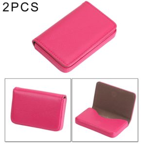 Premium PU Leather Business Card Case with Magnetic Closure , Size: 10*6.5*1.7cm(Magenta) (OEM)