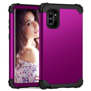 PC+ Silicone Three-piece Anti-drop Protection Case for Galaxy Note10+(Dark purple) (OEM)