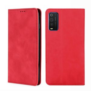 For TCL 205 Skin Feel Magnetic Horizontal Flip Leather Phone Case(Red) (OEM)