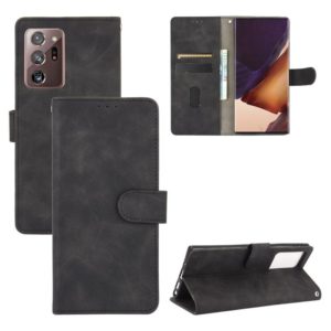 For Samsung Galaxy Note20 Ultra Solid Color Skin Feel Magnetic Buckle Horizontal Flip Calf Texture PU Leather Case with Holder & Card Slots & Wallet(Black) (OEM)