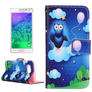Owl in the Night Sky Pattern Horizontal Flip Leather Case with Holder & Card Slots & Wallet for Galaxy Alpha / G850 (OEM)
