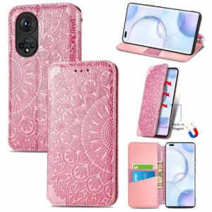 For Honor 50 Pro Blooming Mandala Embossed Pattern Magnetic Horizontal Flip Leather Case with Holder & Card Slots & Wallet(Pink) (OEM)