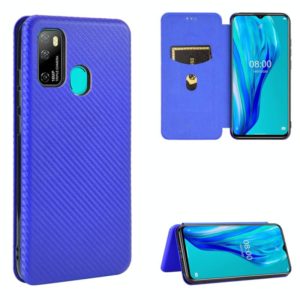 For Ulefone Note 9P Carbon Fiber Texture Horizontal Flip TPU + PC + PU Leather Case with Card Slot(Blue) (OEM)