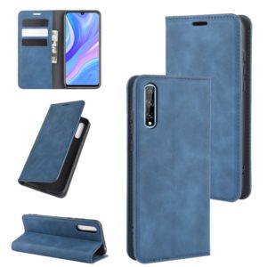 For Huawei Y8p/Enjoy 10s Retro-skin Business Magnetic Suction Leather Case with Holder & Card Slots & Wallet(Dark Blue) (OEM)