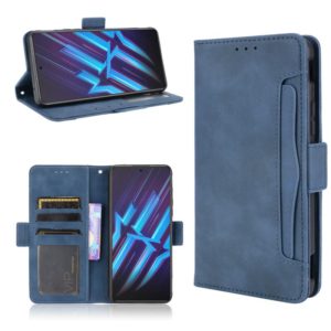 For ZTE nubia Red Magic 6R Skin Feel Calf Pattern Horizontal Flip Leather Case with Holder & Card Slots & Photo Frame(Blue) (OEM)
