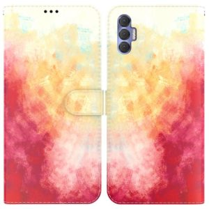For Tecno Spark 8P Watercolor Pattern Horizontal Flip Leather Phone Case(Spring Cherry) (OEM)