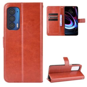 For Motorola Edge 2021 Crazy Horse Texture Horizontal Flip Leather Case with Holder & Card Slots & Lanyard(Brown) (OEM)