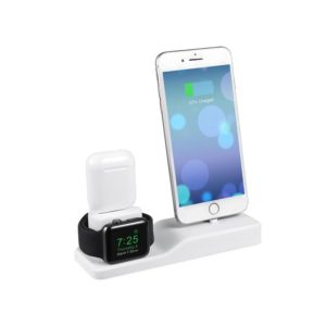 Mobile Phone Charging Stand for iPhone / Apple Whtch / AirPods(White) (OEM)